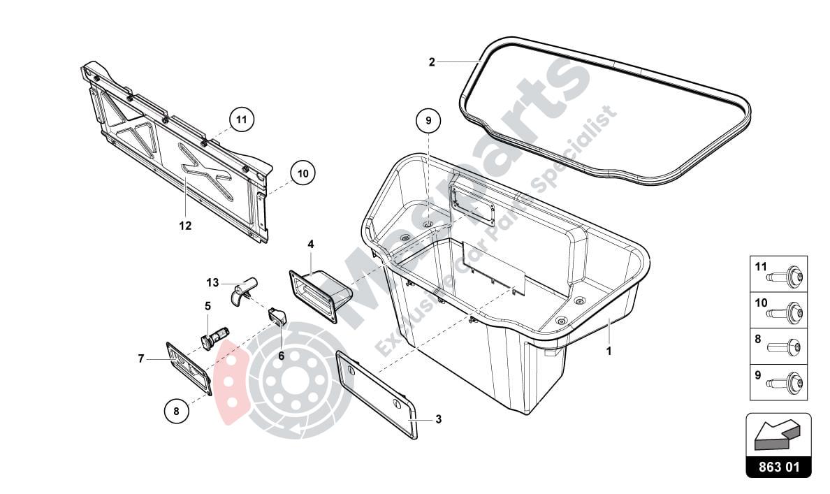 863-COVERS - TUNNEL - TRIMS parts diagram